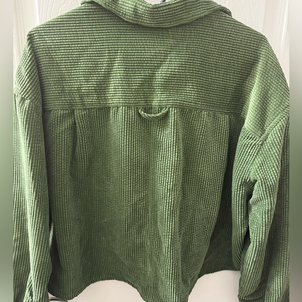 Urban Outfitters BDG Olive Green Oversized Ribbed Corduroy Cropped Jacket Sz XS - Picture 6 of 7